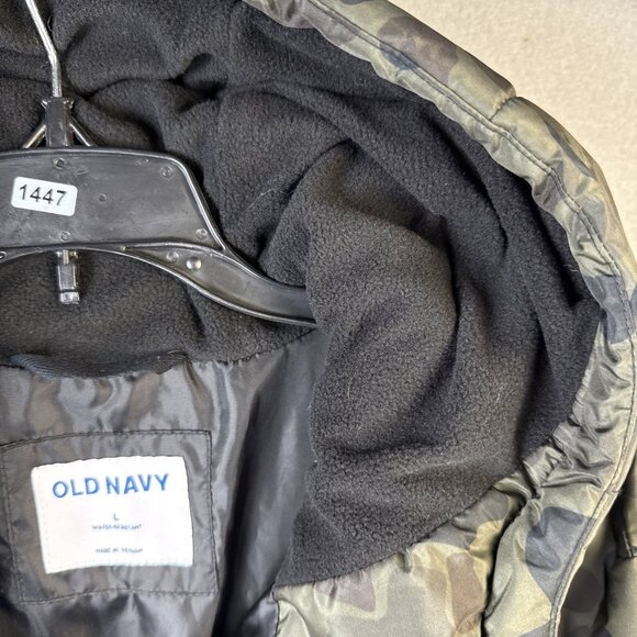 Old Navy Hooded Puffer Jacket Womens Size L Frost Free Water Resistant Camo Coat - Picture 4 of 13